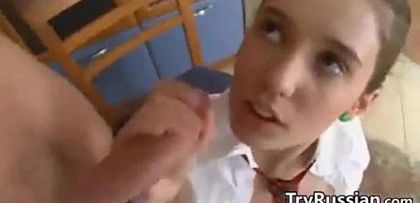  Russian Teen Schoolgirl Does Anal At Home